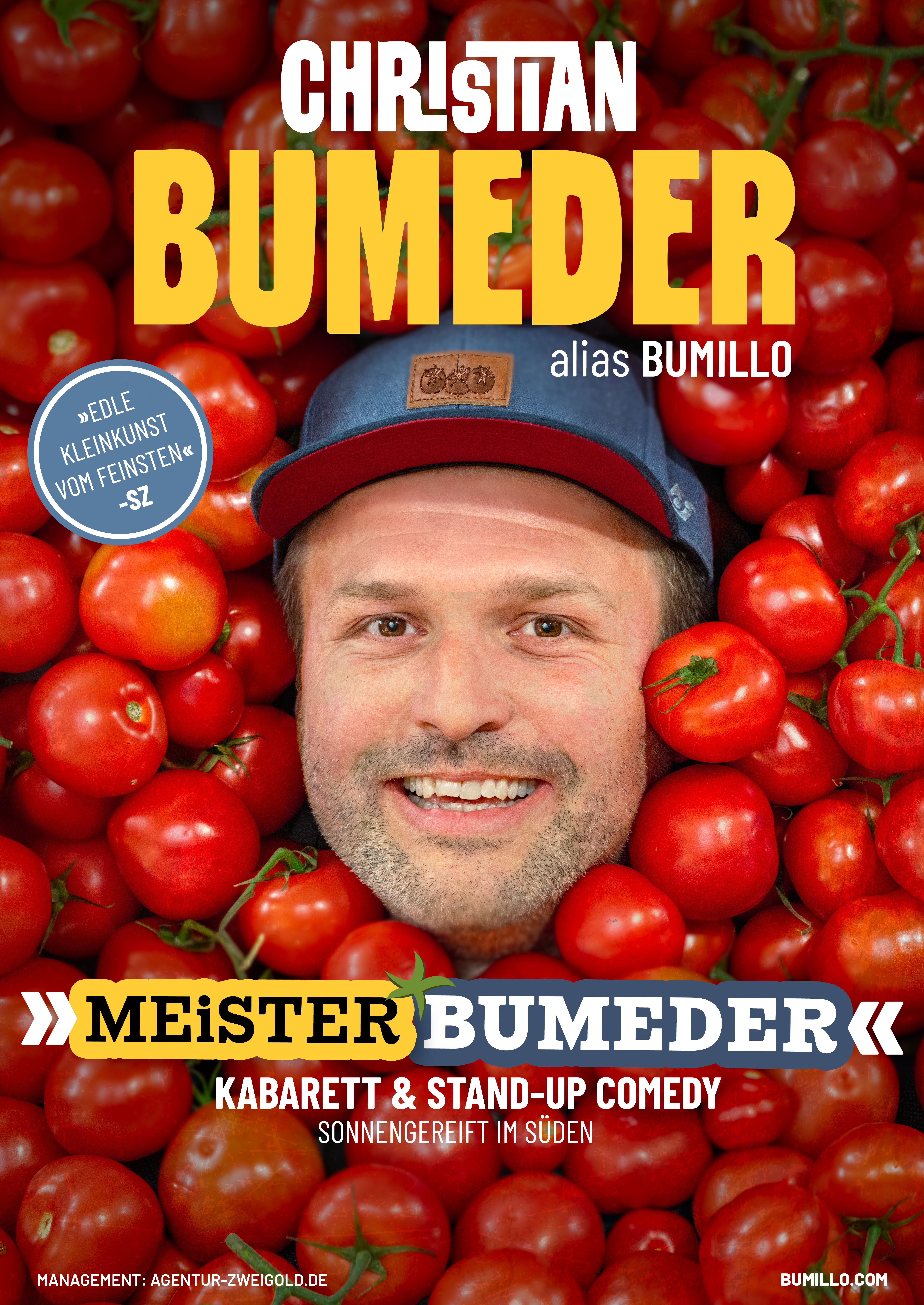 Christian Bumeder alias Bumillo – Plakat Meister Bumeder © Gregor Wiebe / Huckleberryking